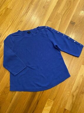 Talbots Blue Crewneck Knit Top size XL